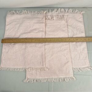 Vintage NWOT 3 Caldwell Baby Pink Fingertip Towel with Fringe vintage 11x16